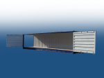 40fuss high cube container blau