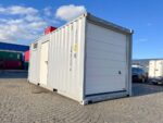 20ft Containergarage mit Rolltor Sektionaltor Lichtgrau