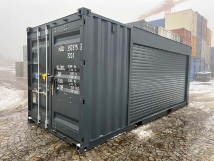 20 Fuß Container mit seitlichem Rolltor Schwarz