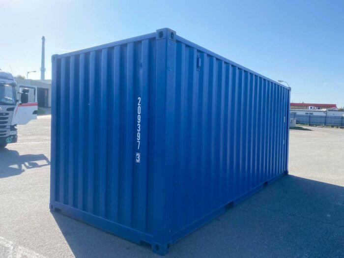 20ft Containergarage mit Rolltor RAL 5010 hahncontainers