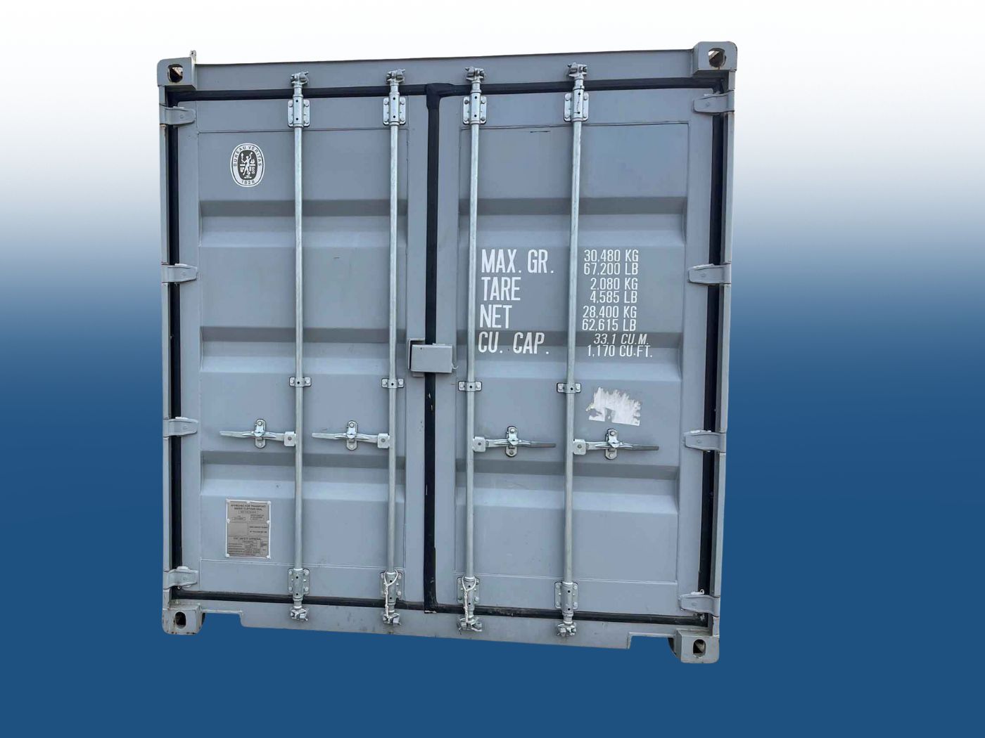 Gebrauchter 20Fuß-Seecontainer RAL 7040