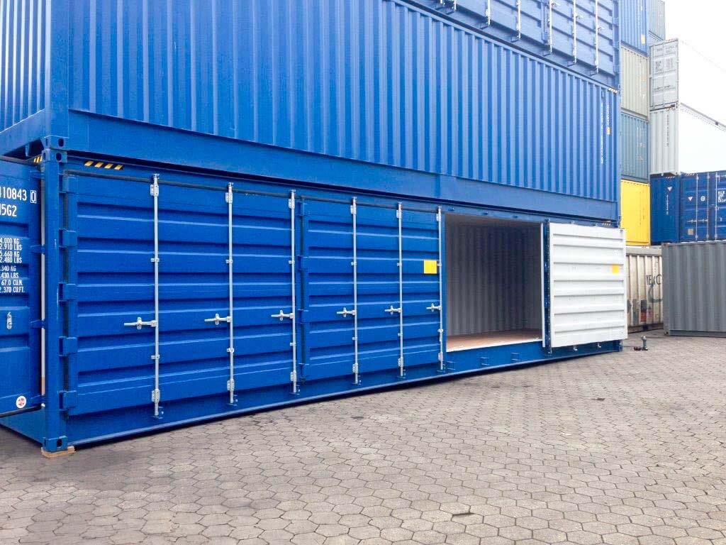 40FT high cube container mit offener seite RAL 5010 7