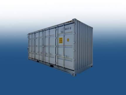 20 Fuß Container mit Seitentür, grau,
