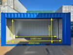 Innenraum des linken 20-Fuß-Containers der Doppelgarage